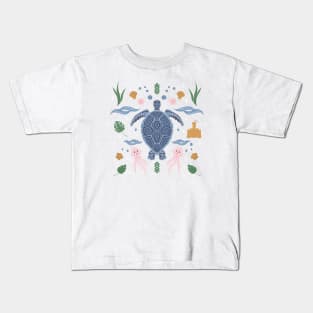 Swimming with the Turtles Kids T-Shirt